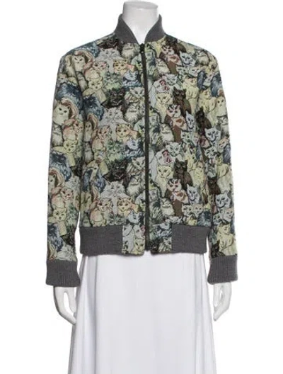 Pre-owned Paul & Joe Sister Animal Print Coat In Green