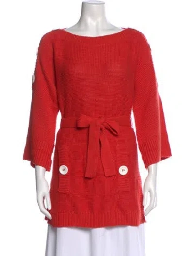Pre-owned Paul & Joe Sister Bateau Neckline Sweater In Red