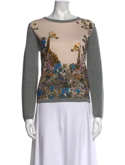 Pre-owned Paul & Joe Sister Floral Print Crew Neck Sweater In Multicolor