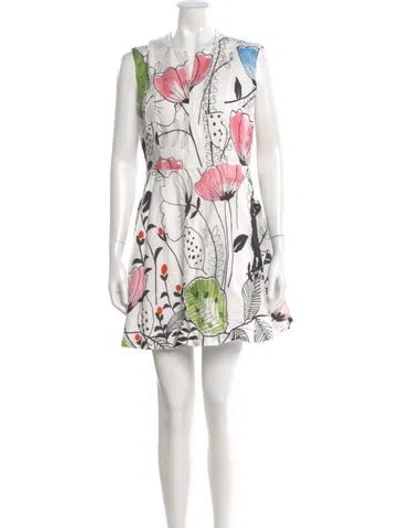 Pre-owned Paul & Joe Sister Floral Print Mini Dress In White
