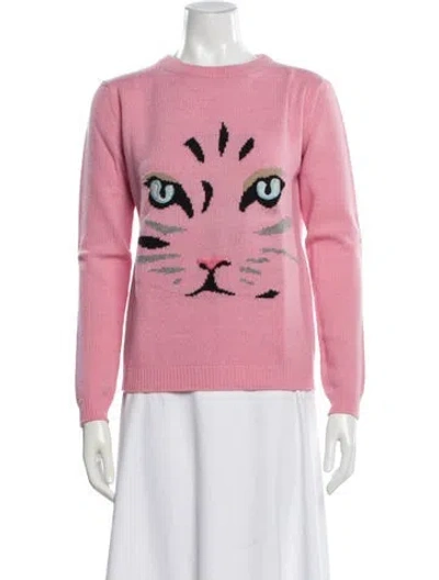 Pre-owned Paul & Joe Sister Graphic Print Crew Neck Sweater In Pink