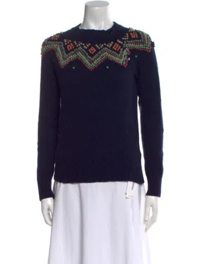Pre-owned Paul & Joe Sister Lambswool Striped Sweater In Blue