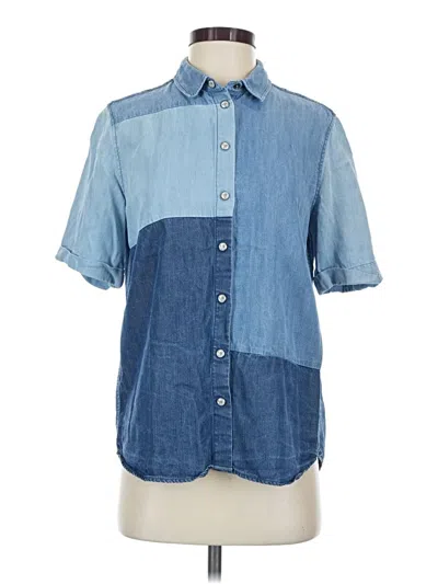 Pre-owned Paul & Joe Sister Short Sleeve Button Down Shirt In Blue