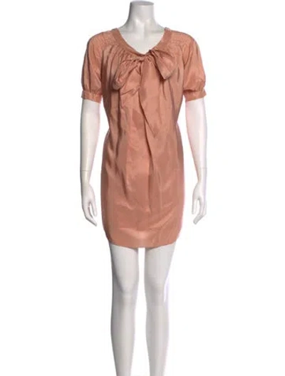 Pre-owned Paul & Joe Sister Silk Mini Dress In Brown