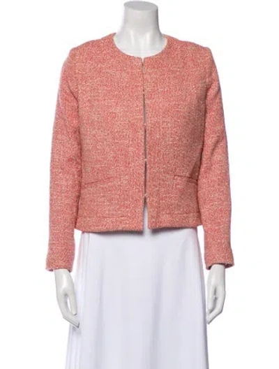 Pre-owned Paul & Joe Sister Tweed Pattern Evening Jacket In Pink