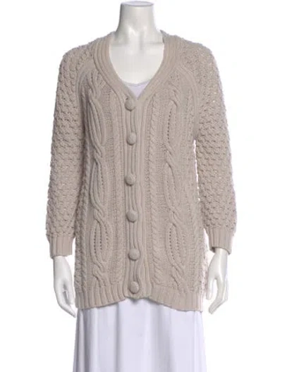 Pre-owned Paul & Joe Sister V-neck Sweater In Neutral