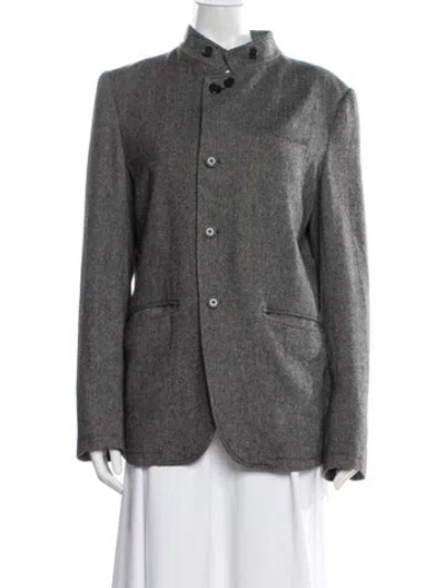 Pre-owned Paul & Joe Tweed Pattern Blazer In Grey