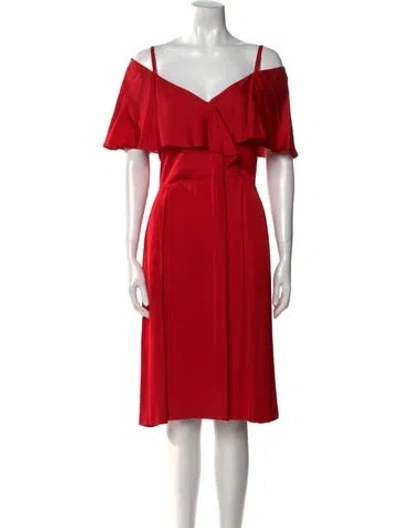 Pre-owned Paul & Joe V-neck Knee-length Dress In Red