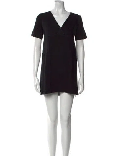Pre-owned Paul & Joe V-neck Mini Dress In Black