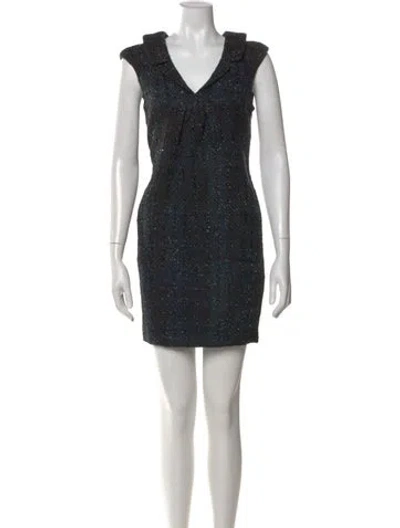 Pre-owned Paul & Joe V-neck Mini Dress In Black