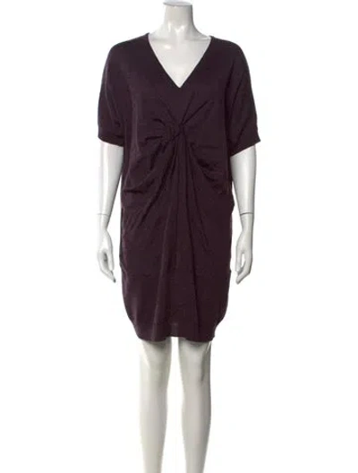 Pre-owned Paul & Joe V-neck Mini Dress In Purple