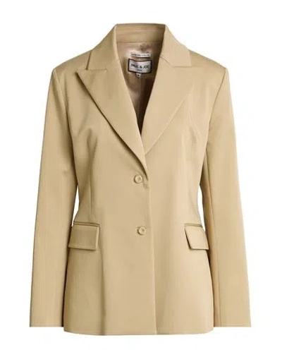 Paul & Joe Woman Blazer Beige Size 12 Cotton, Elastane In Neutral