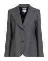 Paul & Joe Woman Blazer Charcoal Size 12 Wool, Polyester