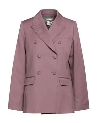 Paul & Joe Woman Blazer Dark Purple Size 10 Virgin Wool
