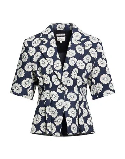 Paul & Joe Woman Blazer Midnight Blue Size 12 Viscose, Linen In Multi