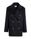 Paul & Joe Woman Blazer Midnight Blue Size 12 Wool, Polyester, Cashmere In Black
