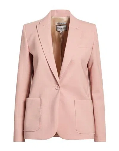 PAUL & JOE PAUL & JOE WOMAN BLAZER PINK SIZE 12 VIRGIN WOOL, ELASTANE