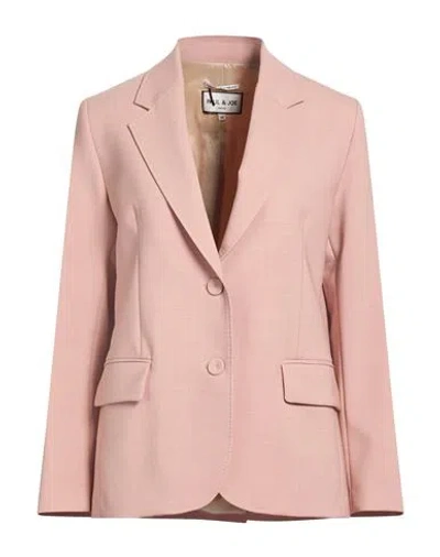 Paul & Joe Woman Blazer Pink Size 12 Virgin Wool, Elastane