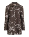 Paul & Joe Woman Coat Brown Size 12 Polyester, Wool, Viscose