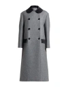 Paul & Joe Woman Coat Grey Size 6 Wool, Polyamide, Cashmere