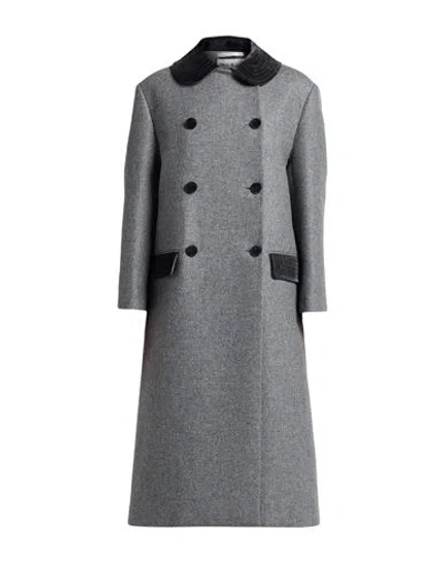 Paul & Joe Woman Coat Grey Size 6 Wool, Polyamide, Cashmere