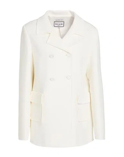 Paul & Joe Woman Coat Ivory Size 12 Viscose, Polyamide, Elastane