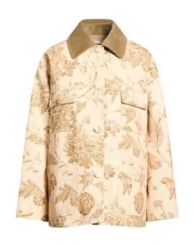 Paul & Joe Woman Jacket Beige Size 8 Cotton In Brown