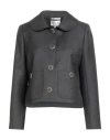 Paul & Joe Woman Jacket Charcoal Size 10 Wool, Polyester