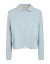 Paul & Joe Woman Jacket Light Blue Size 12 Virgin Wool, Polyamide