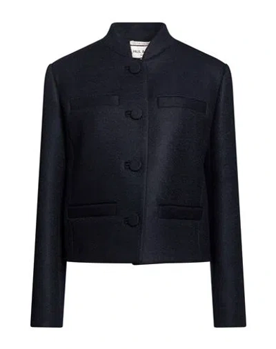 Paul & Joe Woman Jacket Midnight Blue Size 12 Virgin Wool