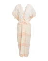 Paul & Joe Woman Maxi Dress Apricot Size 10 Cotton In Orange