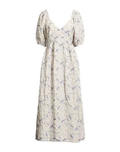 Paul & Joe Woman Maxi Dress Ivory Size 12 Cotton In White