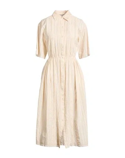 Paul & Joe Woman Midi Dress Beige Size 8 Cotton In Neutral