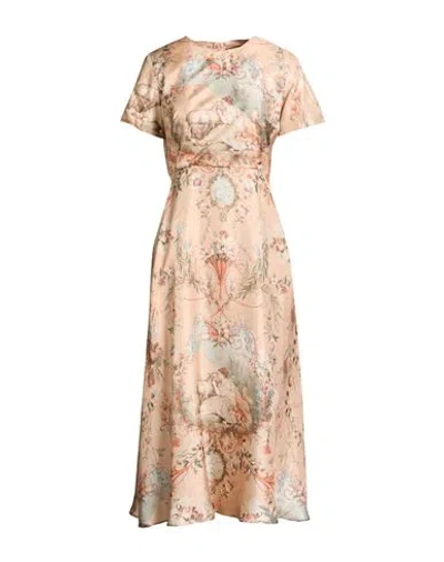 Paul & Joe Woman Midi Dress Blush Size 4 Silk In Red