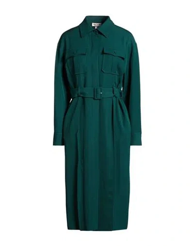 Paul & Joe Woman Midi Dress Emerald Green Size 12 Virgin Wool