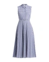 Paul & Joe Woman Midi Dress Navy Size 6 Cotton, Polyester