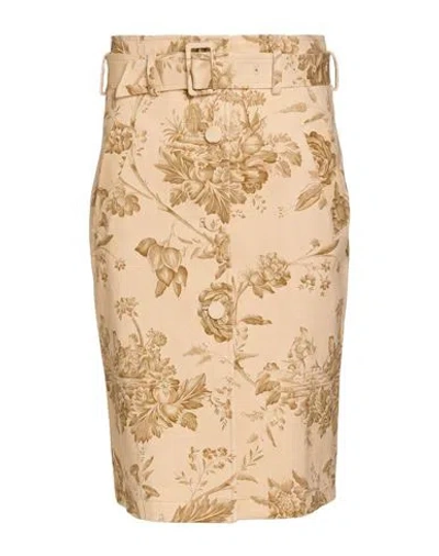 Paul & Joe Woman Midi Skirt Beige Size 2 Cotton In White