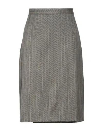Paul & Joe Woman Midi Skirt Grey Size 2 Virgin Wool, Silk In Gray