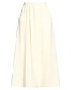 Paul & Joe Woman Midi Skirt Ivory Size 12 Virgin Wool In Neutral