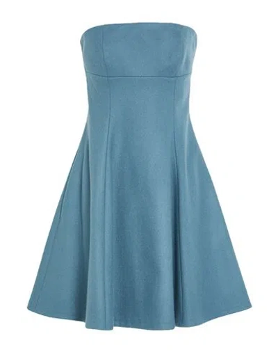 Paul & Joe Woman Mini Dress Slate Blue Size 12 Wool, Polyester, Cashmere