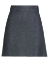 Paul & Joe Woman Mini Skirt Midnight Blue Size 12 Wool, Viscose, Polyamide In Black