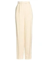 Paul & Joe Woman Pants Beige Size 10 Viscose, Virgin Wool, Polyamide, Elastane In Yellow
