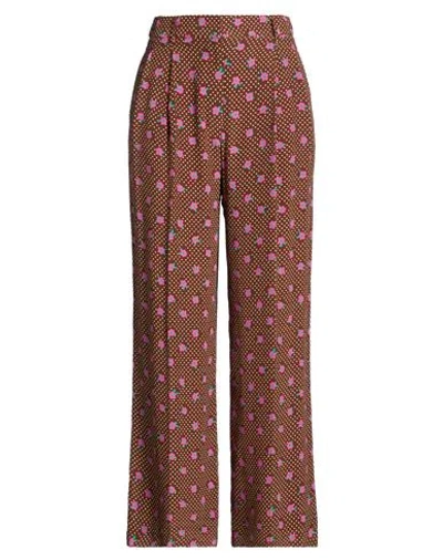 Paul & Joe Woman Pants Brown Size 12 Silk