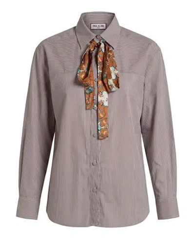 Paul & Joe Woman Shirt Grey Size 0 Virgin Wool, Silk In Gray