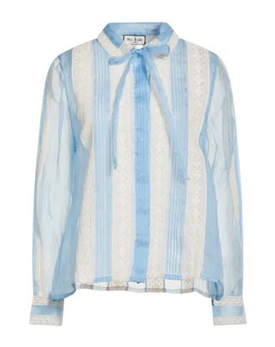 Paul & Joe Woman Shirt Light Blue Size 3 Silk