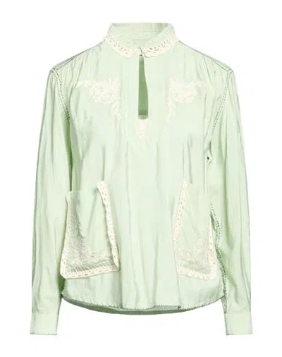 Paul & Joe Woman Shirt Light Green Size 4 Viscose, Polyamide