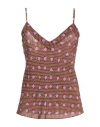 Paul & Joe Woman Top Brown Size 4 Silk In Brown