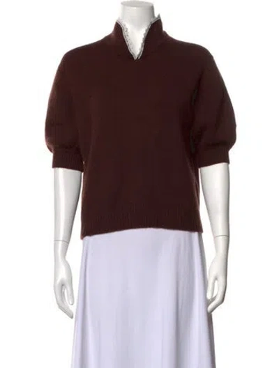 Pre-owned Paul & Joe Wool Mock Neck Sweater W/ Tags In Brown