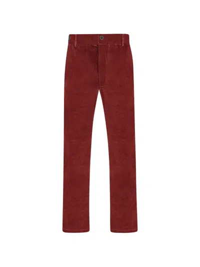 Paul & Shark Alba Corduroy Trousers In Red
