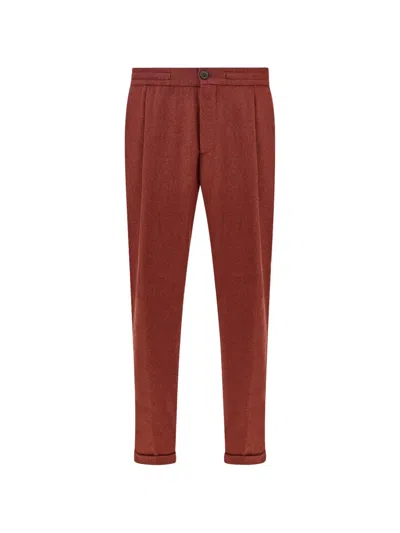 Paul & Shark Alba Pleated Trousers In Red